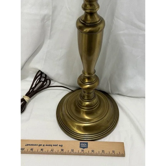 Vintage Mid Century Modern Brass Table Lamp Works 32 Tall No Shade Included